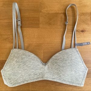 NWOT Cotton gray wireless bralette by Aerie